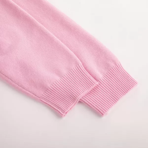 GRACE KARIN Girl Dress Long Sleeve Sweater Ruffle Button Front Knit Casual Fall Winter Dresses for Girls 512Color Blockpink