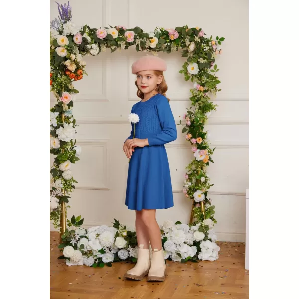 GRACE KARIN Girl Dress Long Sleeve Sweater Ruffle Button Front Knit Casual Fall Winter Dresses for Girls 512Kleinland