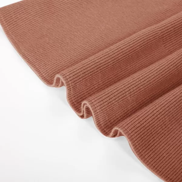 GRACE KARIN Girl Dress Long Sleeve Sweater Ruffle Button Front Knit Casual Fall Winter Dresses for Girls 512Rust Red