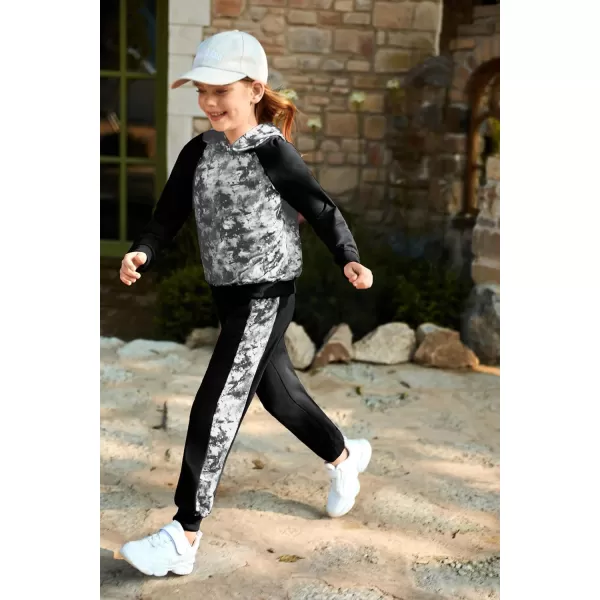 GRACE KARIN Girls 2 Piece Pant Sets Long Sleeve Sweatshirt Hoodie and Sweatpants Outfits Size 514 YearsBlack