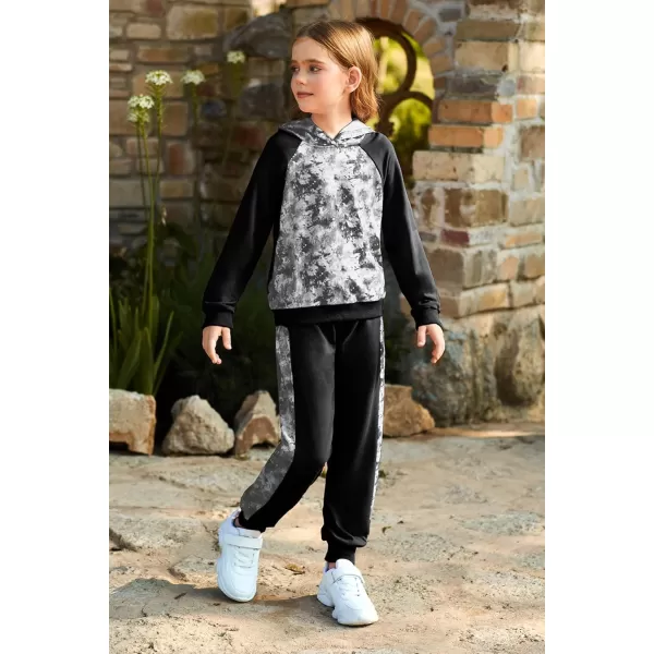 GRACE KARIN Girls 2 Piece Pant Sets Long Sleeve Sweatshirt Hoodie and Sweatpants Outfits Size 514 YearsBlack