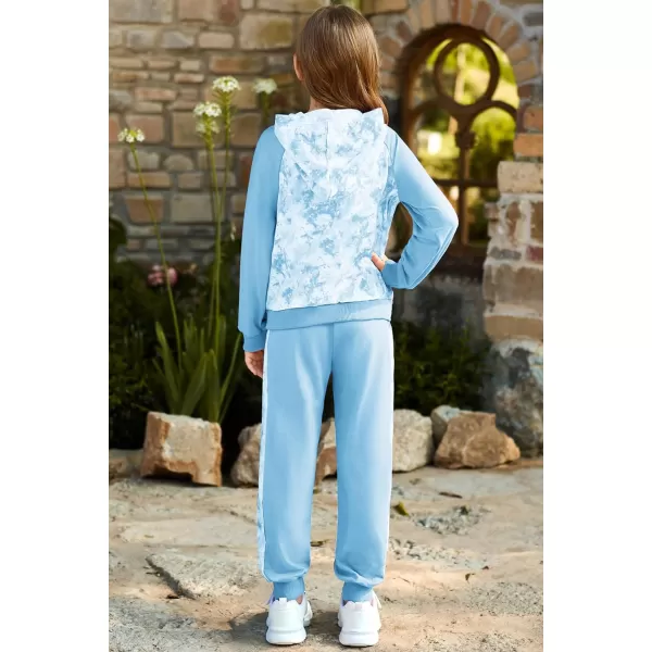 GRACE KARIN Girls 2 Piece Pant Sets Long Sleeve Sweatshirt Hoodie and Sweatpants Outfits Size 514 YearsBlue
