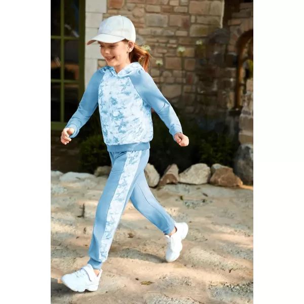 GRACE KARIN Girls 2 Piece Pant Sets Long Sleeve Sweatshirt Hoodie and Sweatpants Outfits Size 514 YearsBlue