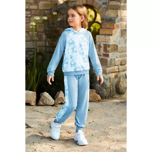 GRACE KARIN Girls 2 Piece Pant Sets Long Sleeve Sweatshirt Hoodie and Sweatpants Outfits Size 514 YearsBlue