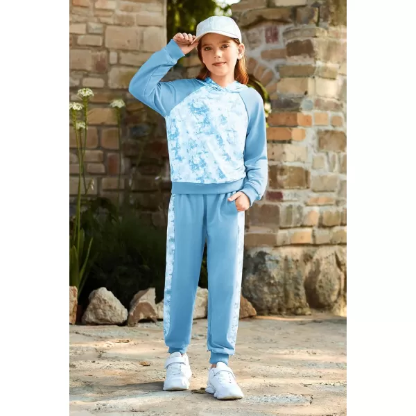GRACE KARIN Girls 2 Piece Pant Sets Long Sleeve Sweatshirt Hoodie and Sweatpants Outfits Size 514 YearsBlue