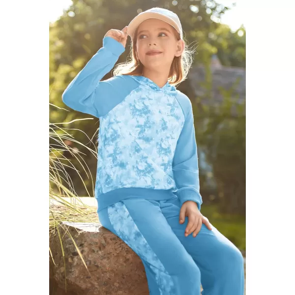 GRACE KARIN Girls 2 Piece Pant Sets Long Sleeve Sweatshirt Hoodie and Sweatpants Outfits Size 514 YearsBlue