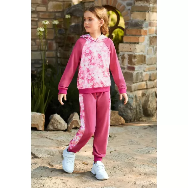 GRACE KARIN Girls 2 Piece Pant Sets Long Sleeve Sweatshirt Hoodie and Sweatpants Outfits Size 514 YearsLight Pink