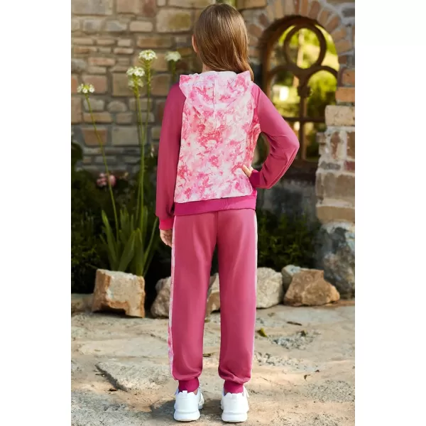 GRACE KARIN Girls 2 Piece Pant Sets Long Sleeve Sweatshirt Hoodie and Sweatpants Outfits Size 514 YearsLight Pink