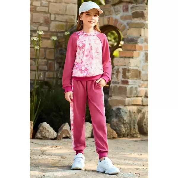 GRACE KARIN Girls 2 Piece Pant Sets Long Sleeve Sweatshirt Hoodie and Sweatpants Outfits Size 514 YearsLight Pink