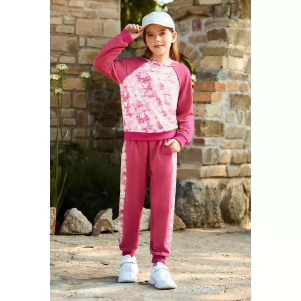 GRACE KARIN Girls 2 Piece Pant Sets Long Sleeve Sweatshirt Hoodie and Sweatpants Outfits Size 514 YearsLight Pink