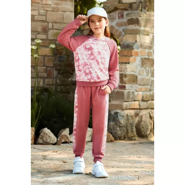 GRACE KARIN Girls 2 Piece Pant Sets Long Sleeve Sweatshirt Hoodie and Sweatpants Outfits Size 514 YearsPink