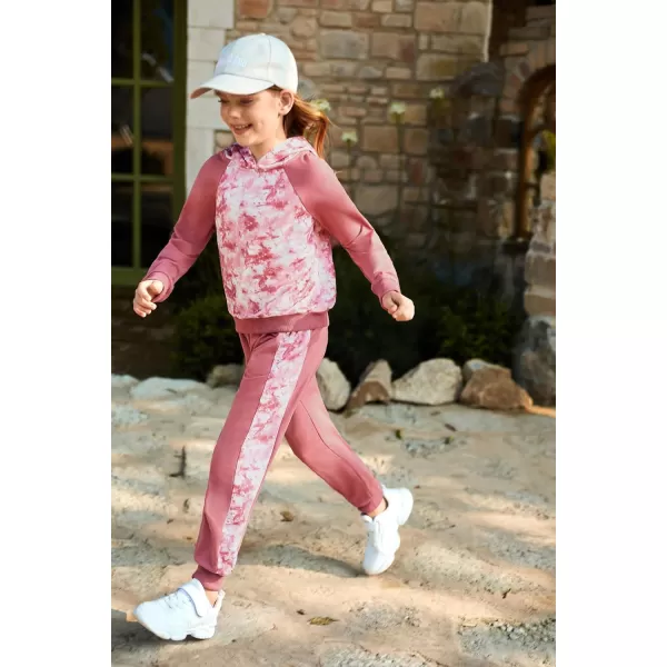 GRACE KARIN Girls 2 Piece Pant Sets Long Sleeve Sweatshirt Hoodie and Sweatpants Outfits Size 514 YearsPink