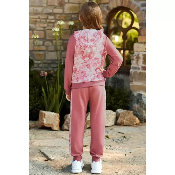 GRACE KARIN Girls 2 Piece Pant Sets Long Sleeve Sweatshirt Hoodie and Sweatpants Outfits Size 514 YearsPink