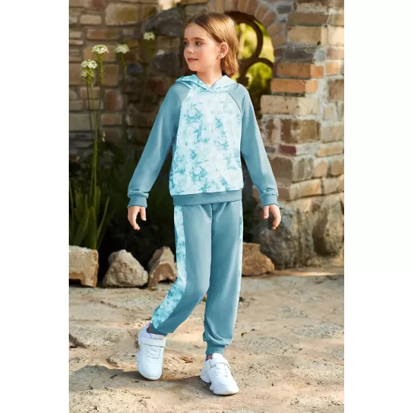 GRACE KARIN Girls 2 Piece Pant Sets Long Sleeve Sweatshirt Hoodie and Sweatpants Outfits Size 514 YearsTeal