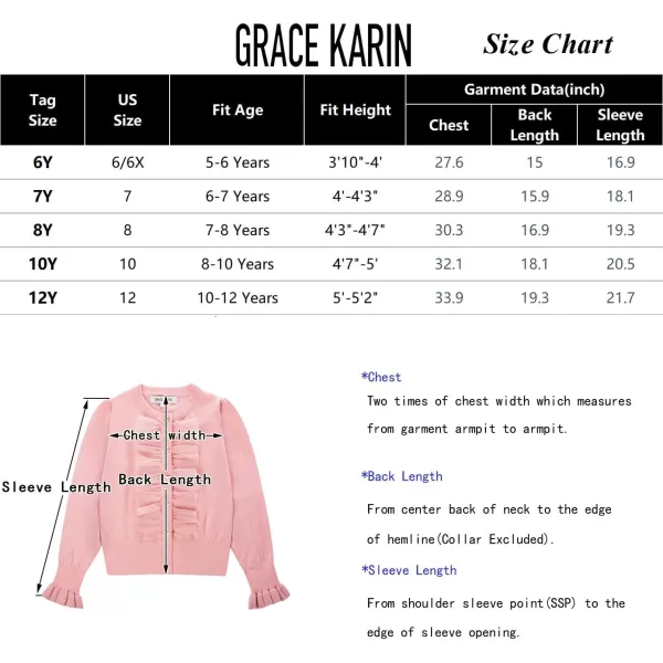 GRACE KARIN Girls Cardigan Button Up Knit Mesh Ruffle Uniform Sweater Size 512Apricot