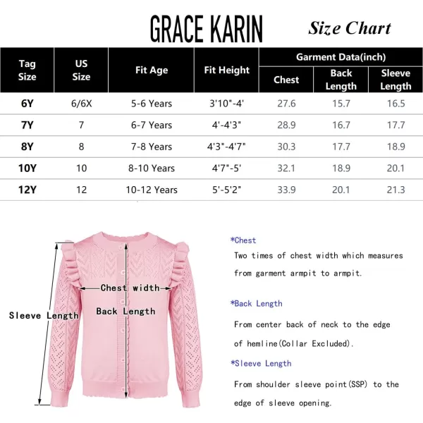 GRACE KARIN Girls Cardigan Cable Knit Sweater Long Sleeve Open Front Button Light Weight Solid Crochet Shrug 512Black