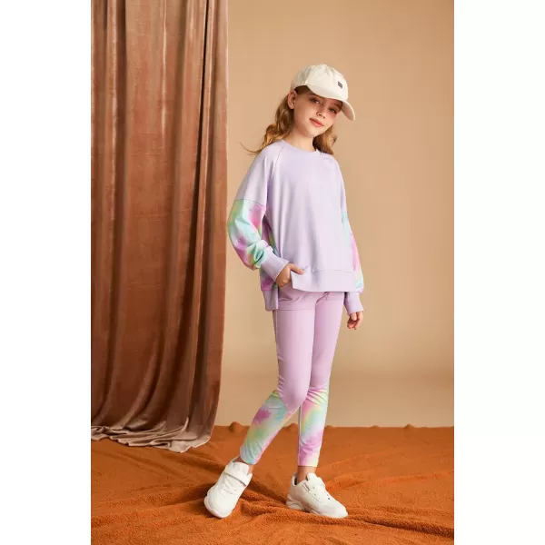 GRACE KARIN Girls Fall Outfits Fashion Sweatshirt Sweapants 2 Piece Tracksuit Clothes Leggings Clothing Set Size 514Purple