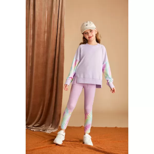 GRACE KARIN Girls Fall Outfits Fashion Sweatshirt Sweapants 2 Piece Tracksuit Clothes Leggings Clothing Set Size 514Purple