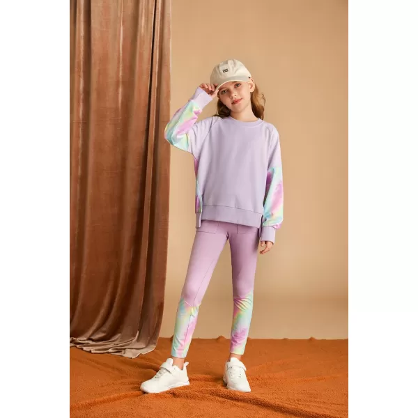 GRACE KARIN Girls Fall Outfits Fashion Sweatshirt Sweapants 2 Piece Tracksuit Clothes Leggings Clothing Set Size 514Purple