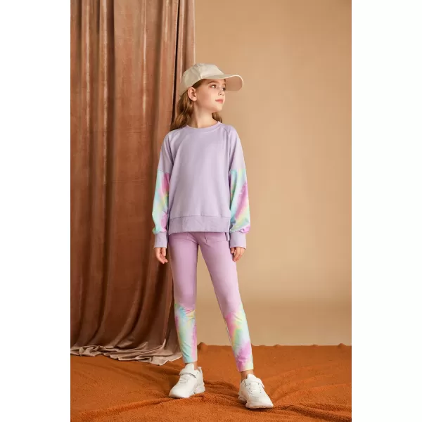 GRACE KARIN Girls Fall Outfits Fashion Sweatshirt Sweapants 2 Piece Tracksuit Clothes Leggings Clothing Set Size 514Purple