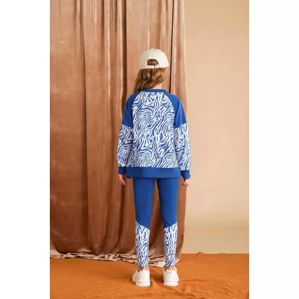 GRACE KARIN Girls Fall Outfits Fashion Sweatshirt Sweapants 2 Piece Tracksuit Clothes Leggings Clothing Set Size 514Royal Blue