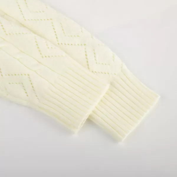 GRACE KARIN Girls Knit Cardigan with Pockets VNcek Sweater Long Sleeve Kids School Uniform Fall Jacket Size 614Cream
