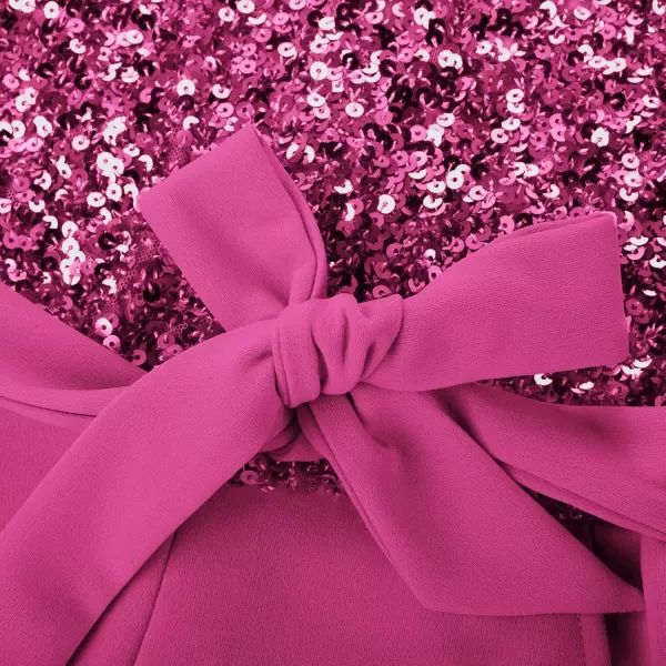 GRACE KARIN Girls Sequin Jumpsuit Tween Trendy Party Halter Shinny Kids Dance Formal Romper Bodysuit 612Hot Pink