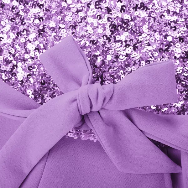 GRACE KARIN Girls Sequin Jumpsuit Tween Trendy Party Halter Shinny Kids Dance Formal Romper Bodysuit 612Purple