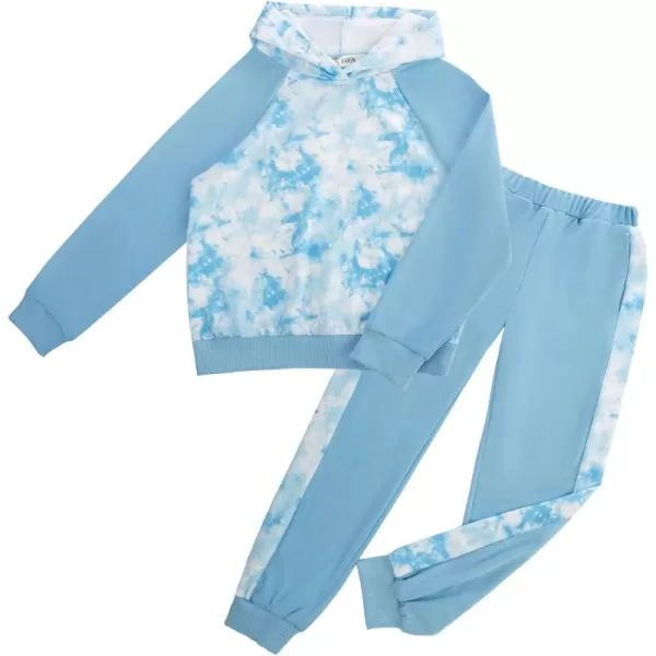 GRACE KARIN Girls 2 Piece Pant Sets Long Sleeve Sweatshirt Hoodie and Sweatpants Outfits Size 514 YearsBlue