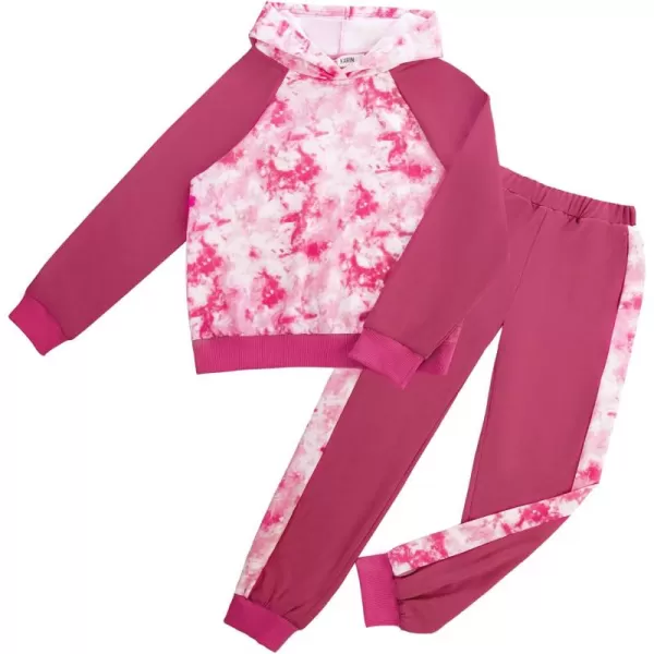 GRACE KARIN Girls 2 Piece Pant Sets Long Sleeve Sweatshirt Hoodie and Sweatpants Outfits Size 514 YearsLight Pink