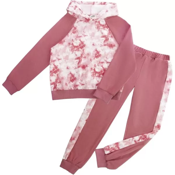 GRACE KARIN Girls 2 Piece Pant Sets Long Sleeve Sweatshirt Hoodie and Sweatpants Outfits Size 514 YearsPink