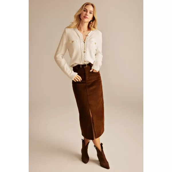GRACE KARIN Womens Button Down Cardigan Long Sleeve Open Front Knit Cardigan Sweaters with PocketsApricot