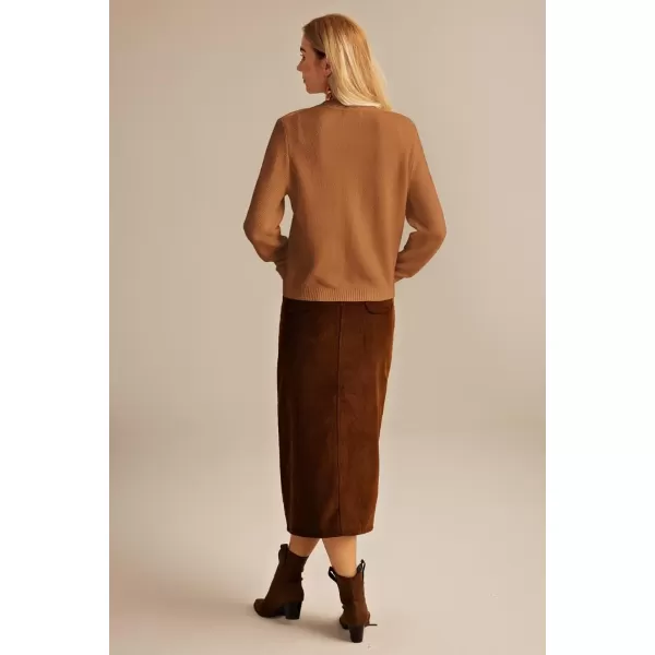 GRACE KARIN Womens Button Down Cardigan Long Sleeve Open Front Knit Cardigan Sweaters with PocketsLight Orange