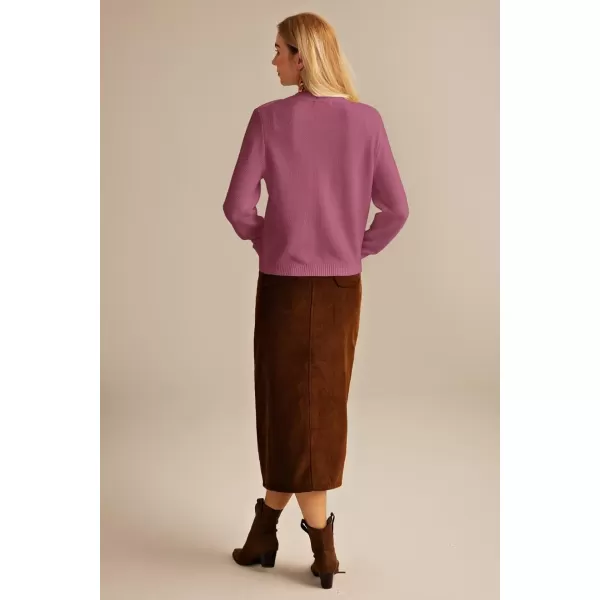 GRACE KARIN Womens Button Down Cardigan Long Sleeve Open Front Knit Cardigan Sweaters with PocketsRuby Wine