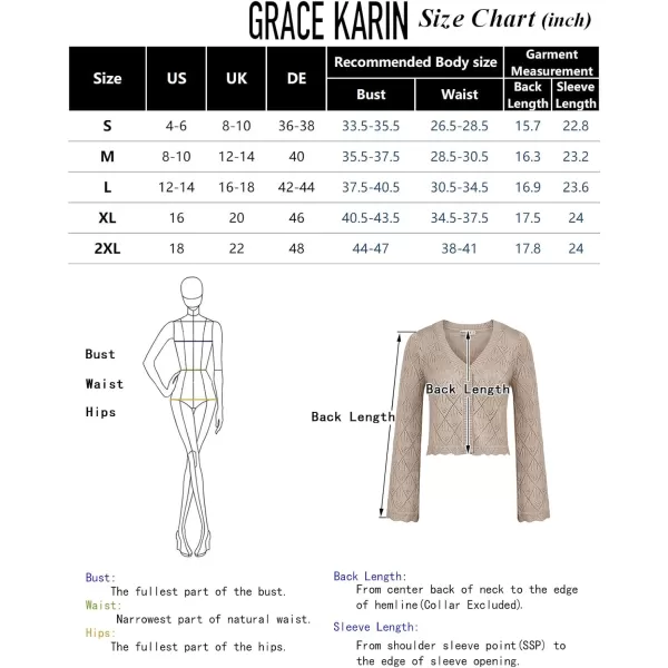 GRACE KARIN Cardigan Sweaters for Women Lightweight Button Down Open Front Short Crochet Shrug Long Sleeve V Neck 2024Silvery Blue