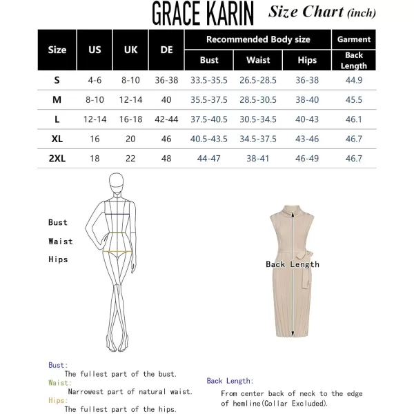 GRACE KARIN Women 2024 Fall Sweater Dress Ribbed Knit Sleeveless Turtleneck Side Slit Bodycon Midi Sweater DressesCoffee