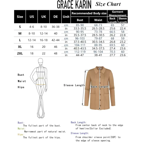 GRACE KARIN Women Casual Cardigan Knit Button Down Shirts Long Sleeve Shacket Jacket with PocketsGrey