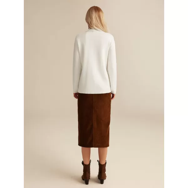 GRACE KARIN Women Casual Cardigan Knit Button Down Shirts Long Sleeve Shacket Jacket with PocketsWhite