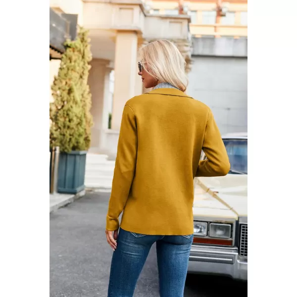 GRACE KARIN Women Casual Cardigan Knit Button Down Shirts Long Sleeve Shacket Jacket with PocketsYellow