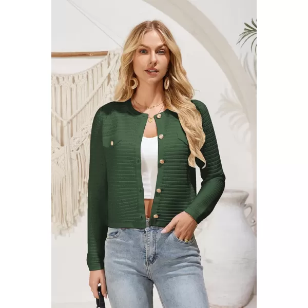 GRACE KARIN Womens Cardigans 2024 Open Front Button Down Knit Sweater Lightweight Lady Jackets Fall OutfitsArmy Green
