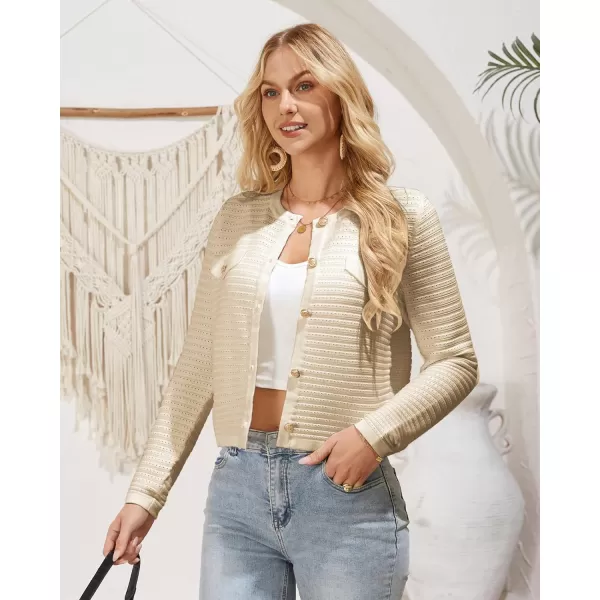 GRACE KARIN Womens Cardigans 2024 Open Front Button Down Knit Sweater Lightweight Lady Jackets Fall OutfitsBeige