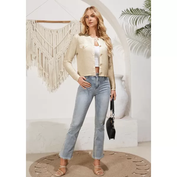 GRACE KARIN Womens Cardigans 2024 Open Front Button Down Knit Sweater Lightweight Lady Jackets Fall OutfitsBeige
