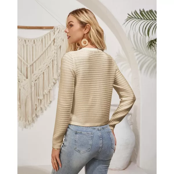 GRACE KARIN Womens Cardigans 2024 Open Front Button Down Knit Sweater Lightweight Lady Jackets Fall OutfitsBeige