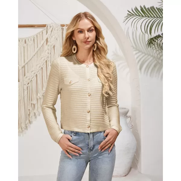 GRACE KARIN Womens Cardigans 2024 Open Front Button Down Knit Sweater Lightweight Lady Jackets Fall OutfitsBeige