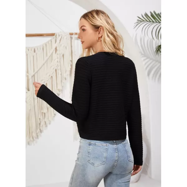 GRACE KARIN Womens Cardigans 2024 Open Front Button Down Knit Sweater Lightweight Lady Jackets Fall OutfitsBlack