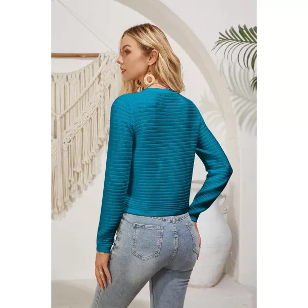 GRACE KARIN Womens Cardigans 2024 Open Front Button Down Knit Sweater Lightweight Lady Jackets Fall OutfitsBlue Green