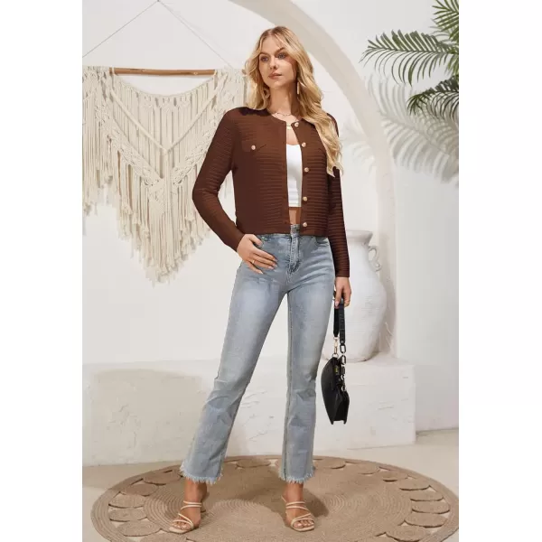 GRACE KARIN Womens Cardigans 2024 Open Front Button Down Knit Sweater Lightweight Lady Jackets Fall OutfitsCoffee