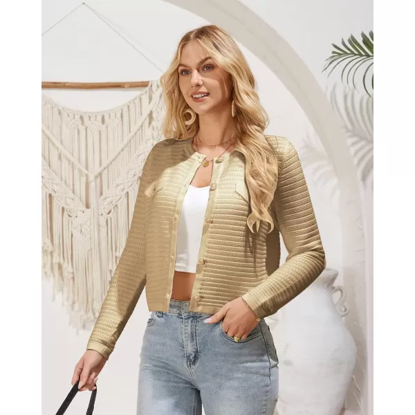 GRACE KARIN Womens Cardigans 2024 Open Front Button Down Knit Sweater Lightweight Lady Jackets Fall OutfitsKhaki