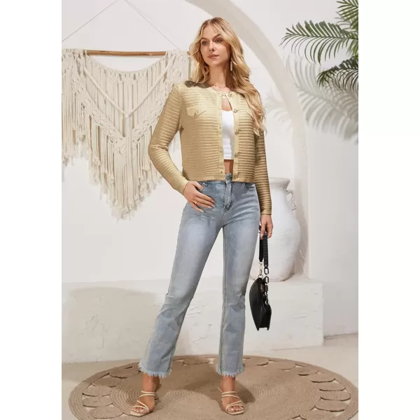 GRACE KARIN Womens Cardigans 2024 Open Front Button Down Knit Sweater Lightweight Lady Jackets Fall OutfitsKhaki