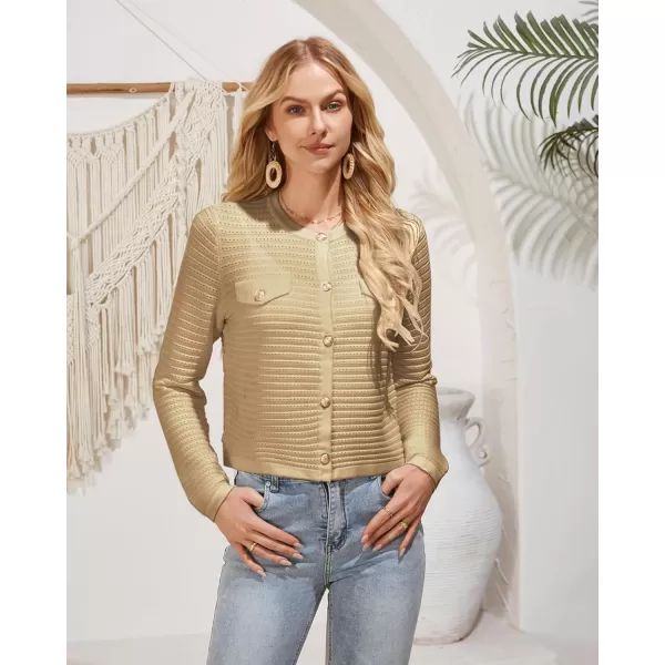 GRACE KARIN Womens Cardigans 2024 Open Front Button Down Knit Sweater Lightweight Lady Jackets Fall OutfitsKhaki